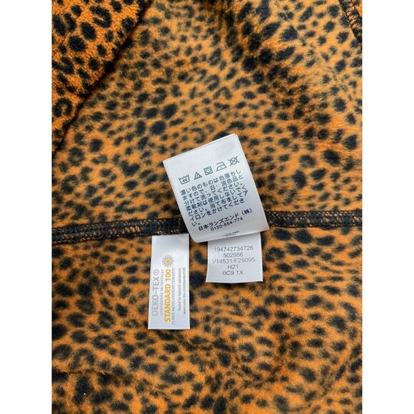 Lands End 1/4 Zip Cheetah Print Fleece Pullover Womens 1X Brown Long Sleeve - Picture 6 of 8